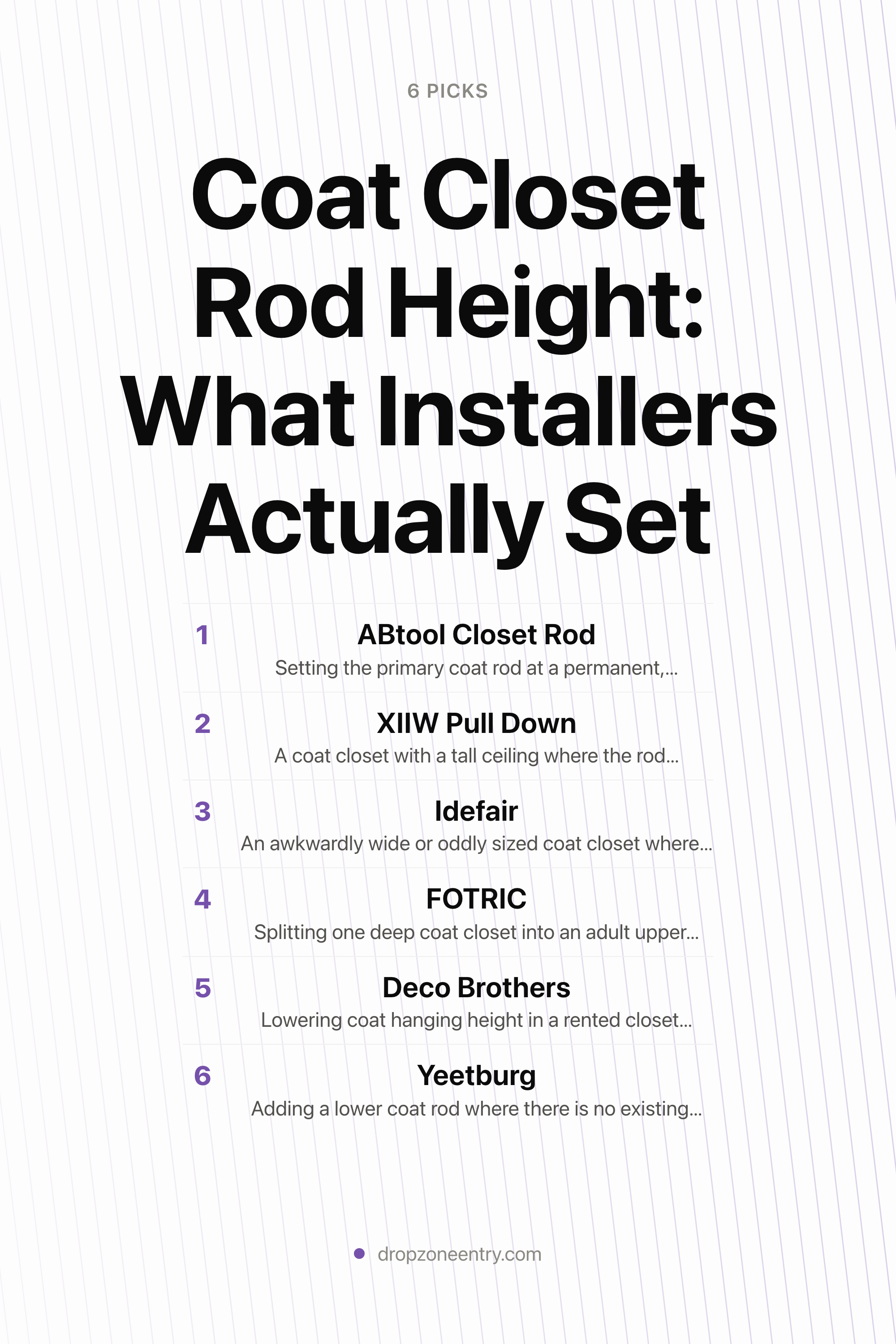 Coat Closet Rod Height: What Installers Actually Set — the picks, as a saveable list