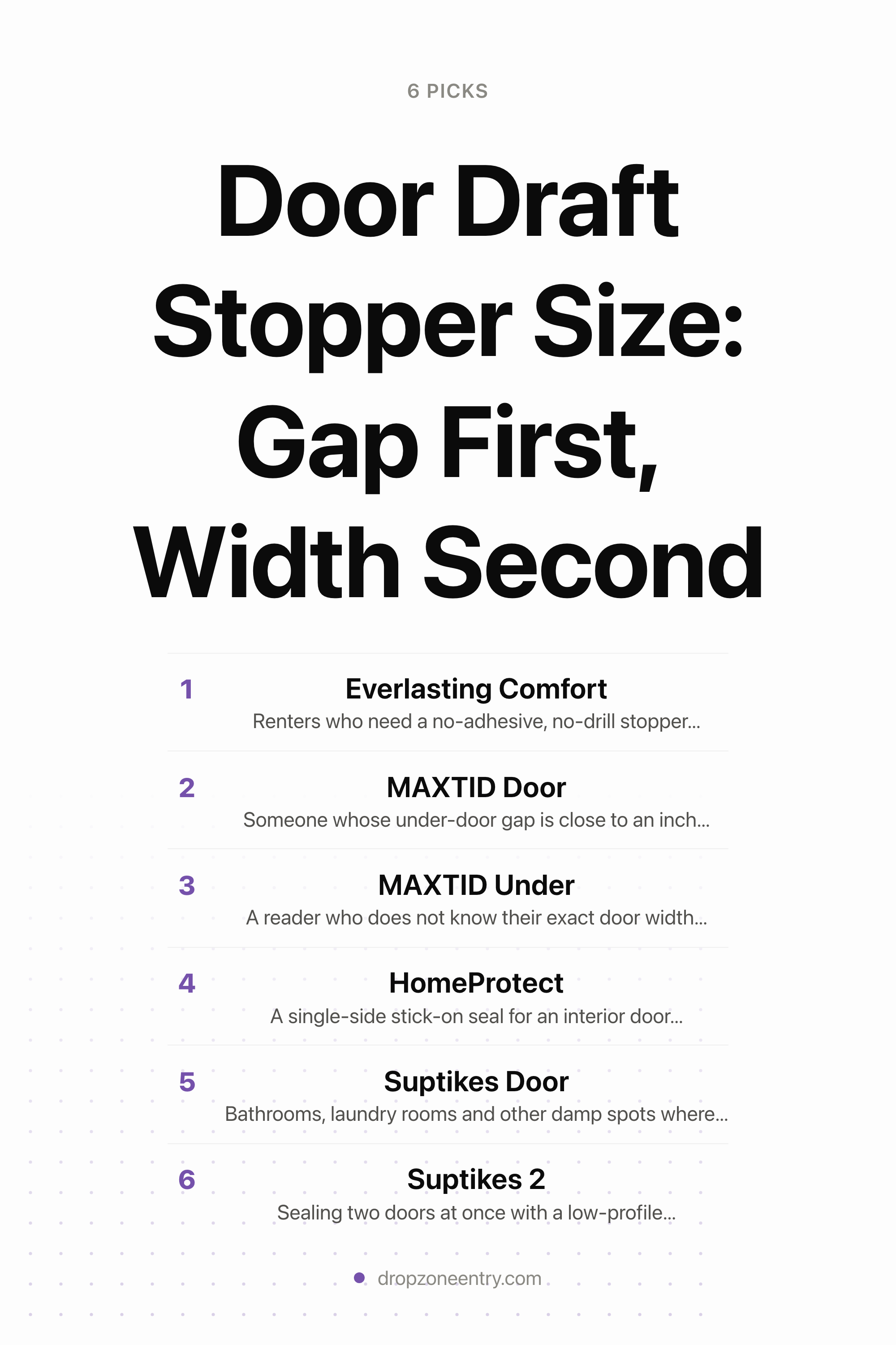Door Draft Stopper Size: Gap First, Width Second — the picks, as a saveable list