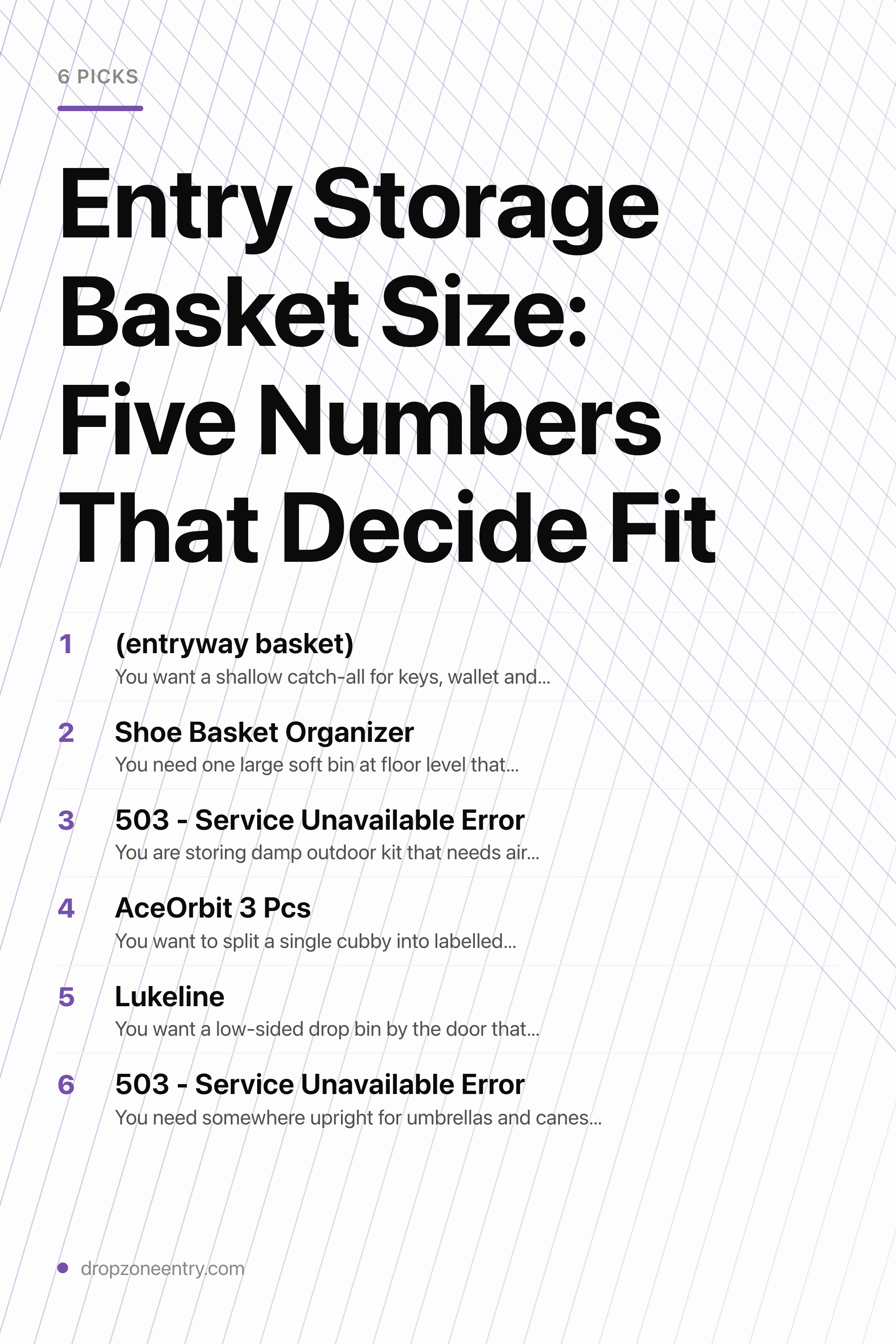 Entry Storage Basket Size: Five Numbers That Decide Fit — the picks, as a saveable list