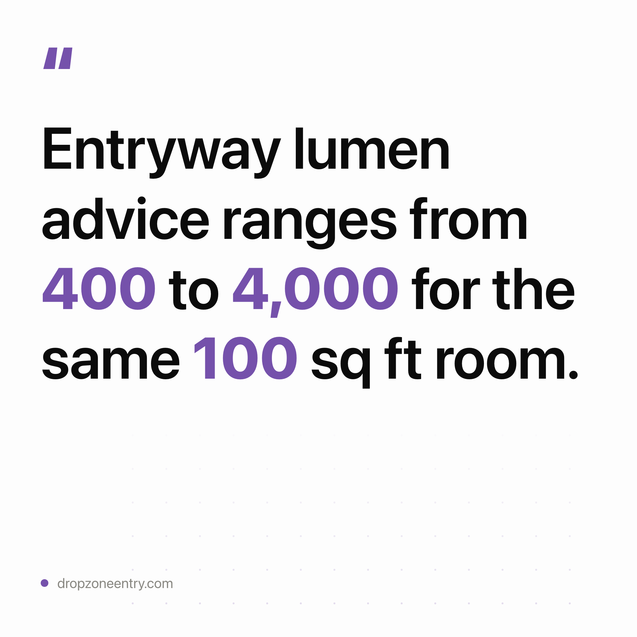 Entryway Lighting Lumens: Why Targets Range 400 to 4,000