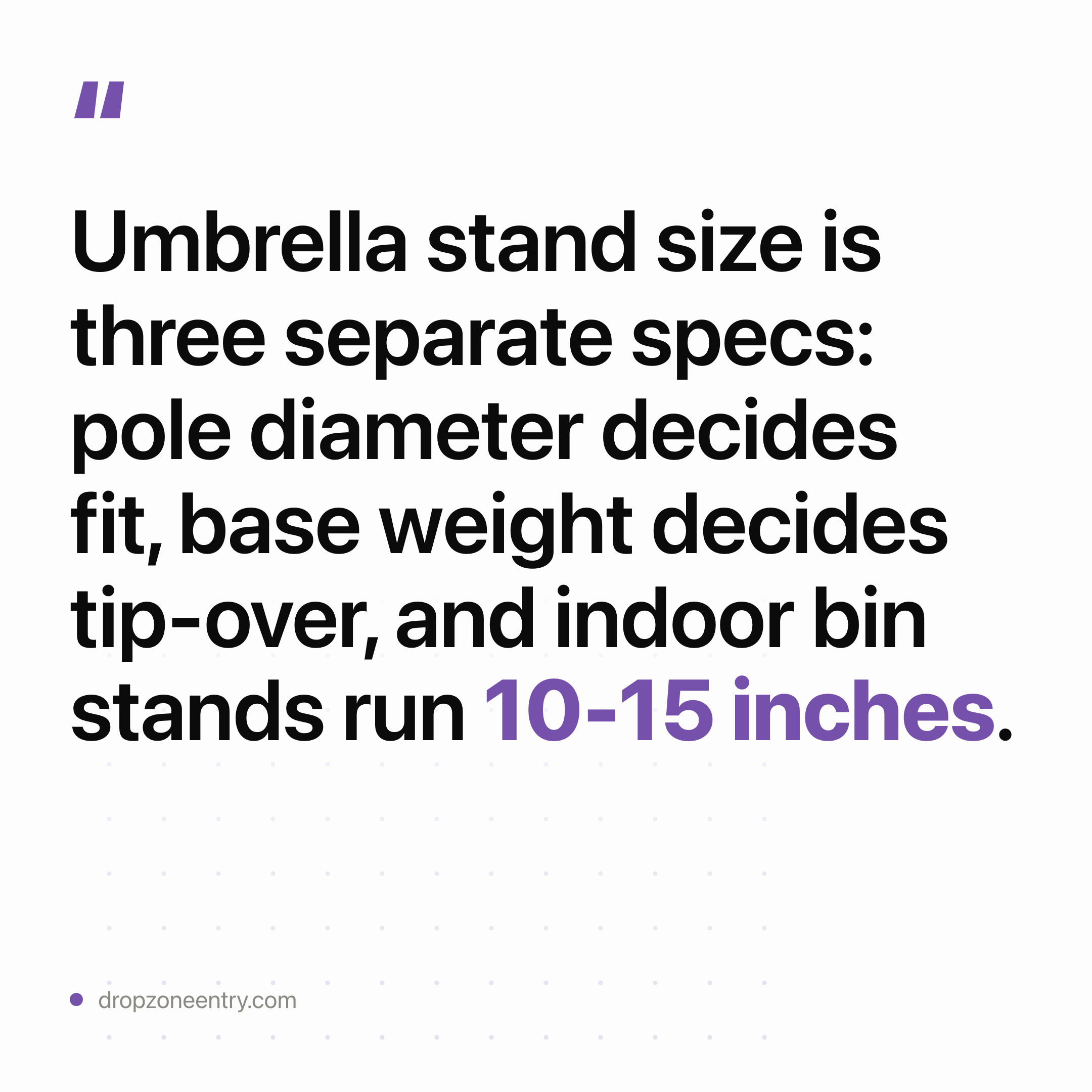 Umbrella Stand Size: Base Weights by Type